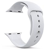 MoKo Apple Watch Band Series 1 Series 2, Soft Silicone Replacement Sports Band for 38mm Apple Watch 2015 & 2016 All Models, FOG (Not fit 42mm Versions)