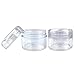 Beauticom 12 Pieces 30 Gram 30 ML (1 Oz) Small Round Clear Jars with Screw Cap Lid for Mineralized Makeup Powdered Foundation Eye Shadow Pigments and More - BPA Free