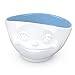 FIFTYEIGHT PRODUCTS TASSEN Porcelain Bowl, Dreamy Face Edition, 16 oz. White Outside, Ocean Color Inside (Single Bowl)