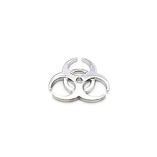 CARRUN 2X 3D Resident Evil metal badge car logo protection umbrella biochemical modification 3D emblem Car Motorcycle Decal Emblem (Silver) - Thumbnail 2