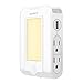 AUKEY USB Outlet with Night Light Plug in, 300 Joules Surge Protection Wall Outlet with 2 USB Charging Ports for Bedroom, Hallway, Bathroom and More