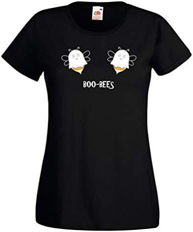 Ladies Boo-Bees T-Shirt Womens Gift Top Halloween Outfit Costume Black