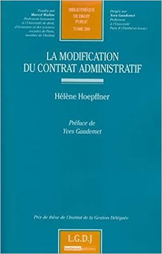 La Modification Du Contrat Administratif Bibliotheque De
