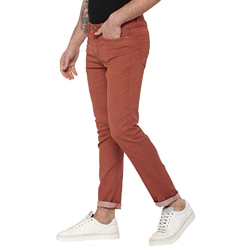 Urbano Fashion Men's Rust Slim Fit 