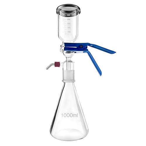 QWORK 1000ml Glass Vacuum Suction Filter, Lab Vacuum Filtration