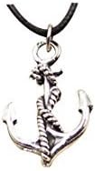 Fashion Tibetan Silver Pendant anchor sea Necklace Choker Charm Black Leather chain