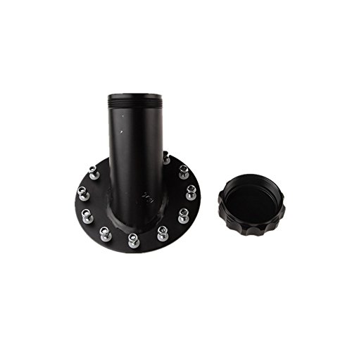 AdlerSpeed Billet Fuel Cell Fast Fill Filler Neck 45 Degree 12Bolt Flange Aluminum Black - US Shipping