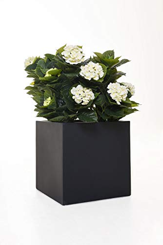 VIVANNO Pflanzkübel Fiberglas Block Frostsicher - 45x45x45 cm - Anthrazit Matt - Blumenkübel Quadratisch für Draußen und Drinnen – Bild 3