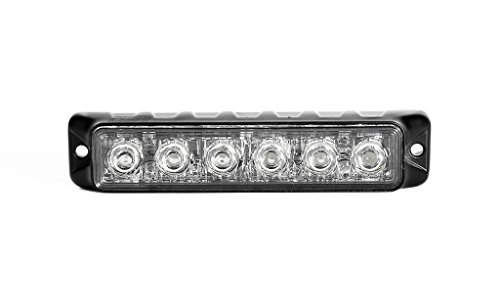 LedqusaSwift 3.0 TIR 3 watt 6 LED Strobe Light for Police Cars, Construction Trucks, Service Vehicles, Plows, Emergency Vehicles. Surface Mount Grille Flashing Hazard Beacon Light