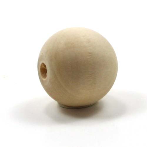Mylittlewoodshop Pkg of 25 - Bead Round - 1 inch in diameter with 7/32 hole unfinished wood (WW-BE1090-26)
