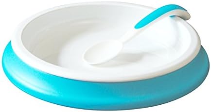 START DINNERPLATE AND SPOON TURQUISE / WHITE