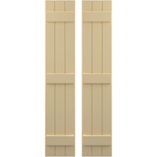 10 1/2"W x 68"H Americraft Three Board (3 Batten) Exterior Real Wood Joined Boa…