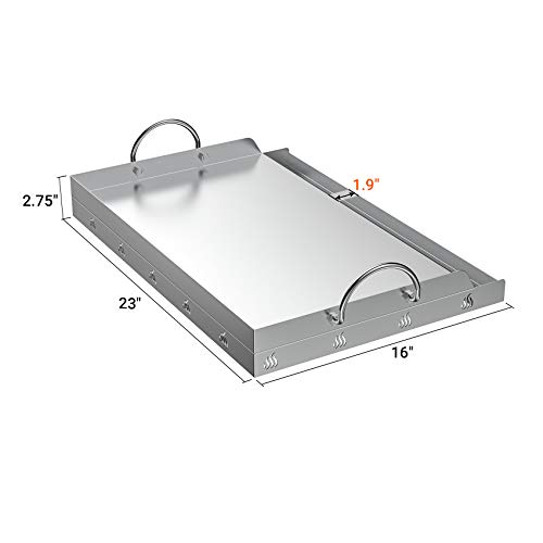 onlyfire Universal Stainless Steel Rectangular Griddle for Gas BBQ