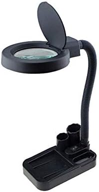 Cxjff LED5X / 10X Magnifier Glass With Clip Table Lamp Magnifier Illuminated Dimmable Brightness Adjustable Flexible Portable