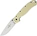 Ontario Knife Company Rat 1 Folding Pocket Knife, Satin AUS-8 Stainless Steel Blade, Tan Handle Liner Lock Knife, Everyday Carry Knife – ON8867TN