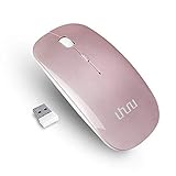 Wireless Mouse, UHURU 2.4G Silent Rechargeable and Portable Mouse with 3 DPI for Notebook, Pc, MAC, Laptop, Computer - New & Improved Version (Rose Gold)