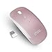 Wireless Mouse, UHURU 2.4G Silent Rechargeable and Portable Mouse with 3 DPI for Notebook, Pc, MAC, Laptop, Computer - New & Improved Version (Rose Gold)