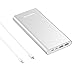 Poweradd Pliot 4GS Plus 20000mAh External Battery Pack Lightning & Micro Input Power Bank 3.6A Fast Charger for iPhone, iPad, Samsung, LG and More - Silver (Apple & Micro Cable Included)