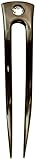 JWL Brown Aluminum Two Prong Curved 6" Hair Forks Pick Pic Pin Fork - Hawaiian Style