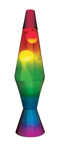 Schylling 2179 Inch Tri-Colored Base Lava Lamp with White Wax in Clear Liquid, 14.5"