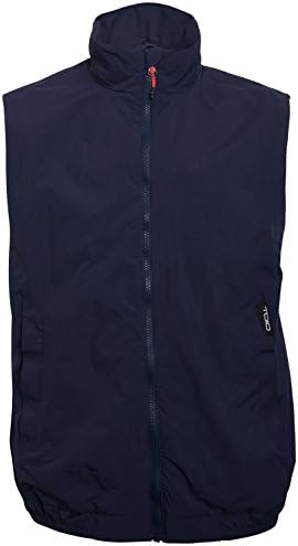 TOIO Mens TEAM VEST Windproof and water resistant Dark Navy Adjustable arm bellows with coulisse 100% nylon 2X-Large