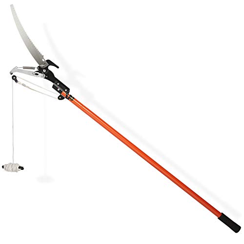 Deuba® Teleskop Astsäge 2in1 Nylon Seilzug max. Arbeitshöhe 4 Meter Astschere Baumsäge Gartensäge Baumschere