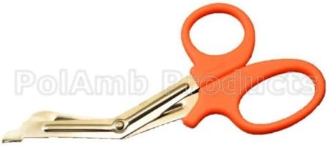 In Hot Orange Large 7.5 INCH Tough Cut Utility Bandage Scissors Quality Tuff Cut Scissors by Unknown