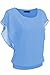 Zeagoo Women's Loose Casual Short Sleeve Chiffon Top T-shirt Blouse, Skyblue, X-Large