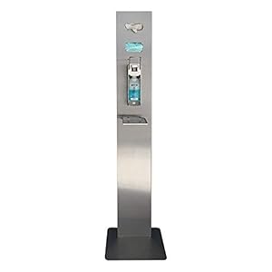 Desinfectiestandaard voor desinfectiemiddelen, maskers en handschoenen, made in Germany, roestvrijstalen zuil…