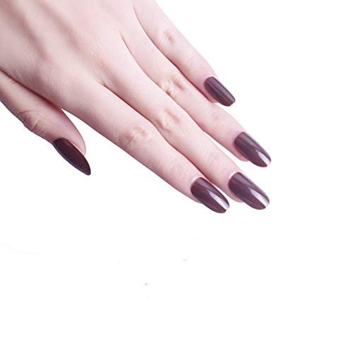 Siusio 96 Pcs Colorful Fake Nails, 4 Pack Ruby Red Full Cover Oval Medium UV Top Coat Artificial Acrylic Nails - Brilliant [No Glue Included] - Thumbnail 2