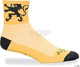 SockGuy Men's Lion Of Flanders Socks, Yellow, Large/X-Large