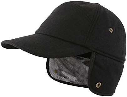Magracy Men's Winter Baseball Cap with Visor Warm Earflap Hat Trapper Hunting Hat