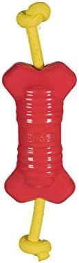 Caitec Corp (CAIAB) Hero Retriever Series TugTime Soft Rubber Rope Bone, Large, Red Dog Toy