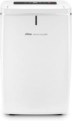 Desumidificador Wellness Dry 4000 16L/24h, silencioso 43dB, sensor de humidade, função de secagem e purificação de ar, depósito de 5L, temporizador de 24h, até 30m², desligamento automático