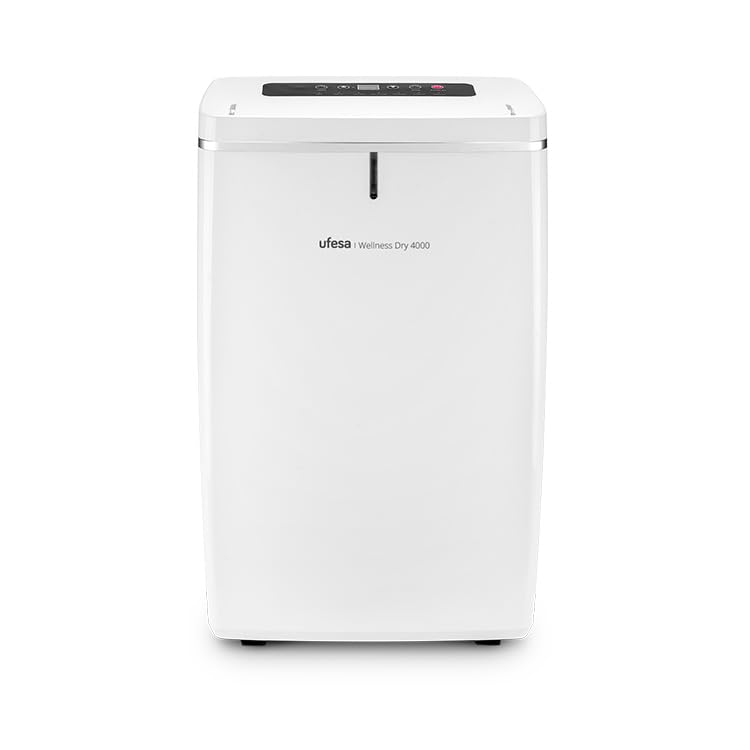 Wellness Dry 4000 Deshumidificador 16L/24h, Silencioso 43dB, Sensor de Humedad, Función Secado Ropa y Purificación de Aire, Depósito 5L, Temporizador 24h, Hasta 30m², Apagado Automático