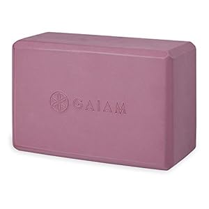 Gaiam Yoga Block – Supportive Latex-Free EVA Foam Soft Non-Slip Surface for Yoga, Pilates, Meditation (Blush)
