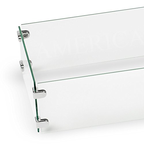 American Fireglass Tempered Glass Flame Guard for 30" X 6" Linear Drop-in Fire Pit Pan