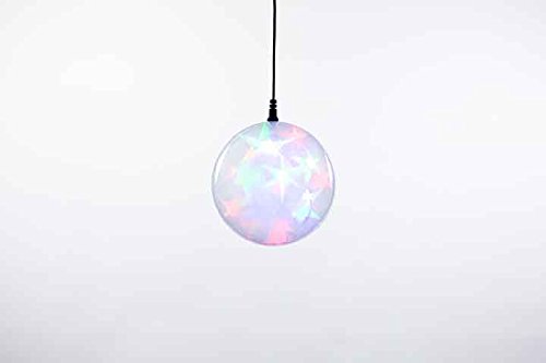 24 Multi-4 Color LEDs - 6 inch dia. Holographic Starfire Sphere - Black Wire - Indoor/Outdoor - Battery Operated with Timer