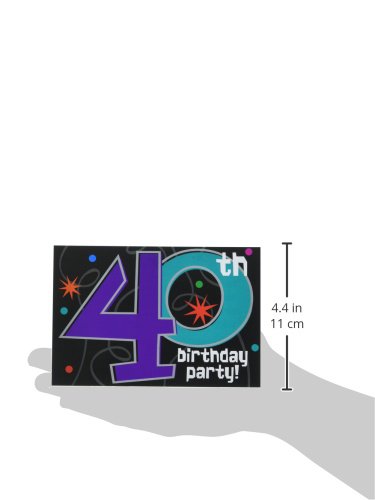 The-Party-Continues-40th-Birthday-Party-Invitations-8-Pieces-Made-from-Paper-4-14-x-6-14-by-Amscan