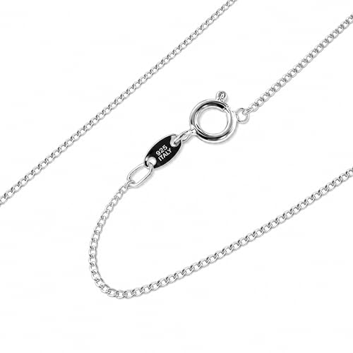 SilverAmber Jewellery UK - Sterling Silver 14" 16" 18" 20" 24" 28" 32" 36" 40" Inch Delicate Italian Curbs, Trace, Snake and other styles Chain Necklace