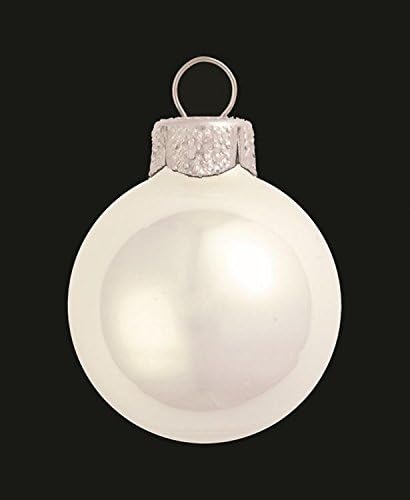 8ct Polar White Pearl Glass Christmas Ball Ornaments 3.25" (80mm)