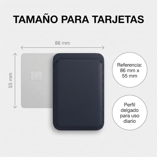 SQUARE STORES Tarjetero Magsafe de Piel para iPhone Compatible con MagSafe para iPhone 12/13/14/15/16/17, Cartera para Celular, Compatible con MagSafe Case, Accesorio para iPhone, 3 Tarjetas (Negro)