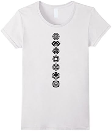 Womens Seven Chakras Of Body - Gift Yoga T-Shirt Small White