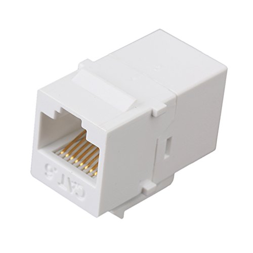 RDEXP Cat6 RJ45 Ethernet Inline Jack Coupler Keystone Female to Female Adapter Plug Set of 100