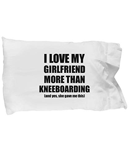 EzGift Kneeboarding Boyfriend Pillowcase Funny Valentine Gift Idea for My Bf Lover from Girlfriend Pillow Cover Case Set Standard Size 20x30 - Thumbnail 3