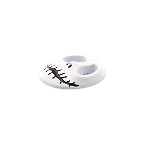 2x Skull Pumpkin Face Emblem Jack Skellington Auto Car Styling/Motorcycle Metal Badge Sticker Decoration (White)