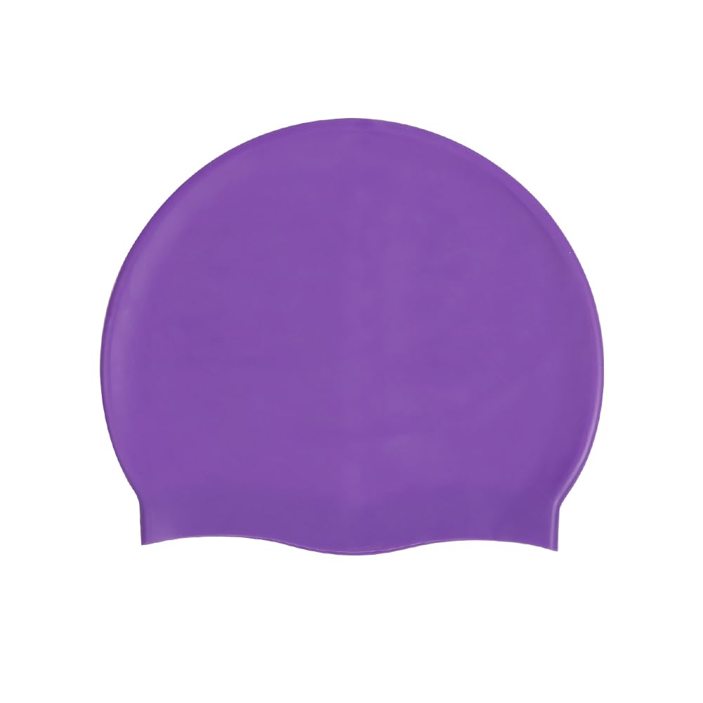 HYCOPROT Kids Swimming Cap 100% Silicone Swimming Hats for Boys And Girls Comfortable And Elastic Waterproof Swim Caps,Elastic Swim Hat For Long Hair And Short Hair (Purple)