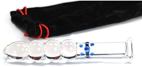 PleasureBox Sex Toy Sensual Glass Dildo, 18 cm, Beaded Shaft