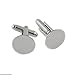 Yumei Jewelry 20 Pcs 15mm Round Shaped Silver Plated Copper Cuff Link Blanks Backs for Jewelry Findings