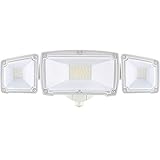 LEPOWER 30W LED Security Lights, 3000LM Super Bright Outdoor Flood Light, ETL- Certified, 5500K, IP65 Waterproof, 3 Adjustable Heads for Garage, Patio, Garden, Porch&Stair(White Light)